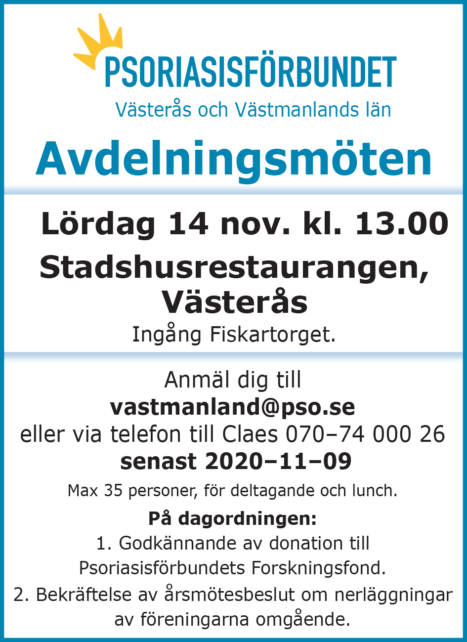 Annons Västerås Tidning 2020 v44 Västmanlands län